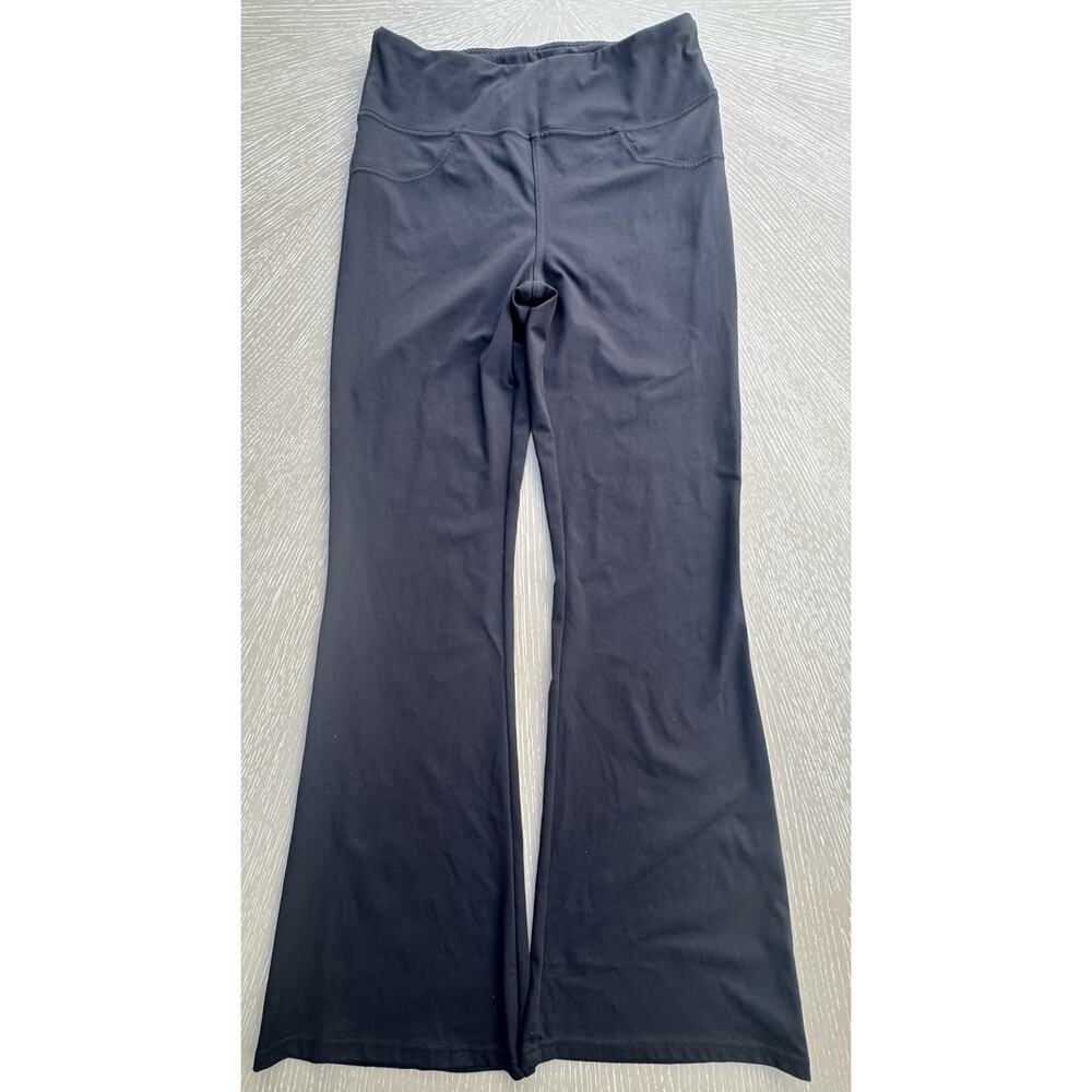 Halara High-Waisted Flare Yoga Pants Black Size Large Regular Athletic Leggings - Picture 1 of 5
